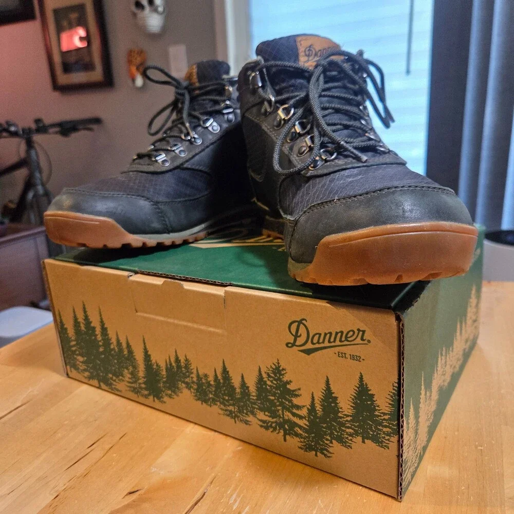 Danner Jag Midnight Black Boots Men's 9D Leather Hiking Waterproof DWR Used